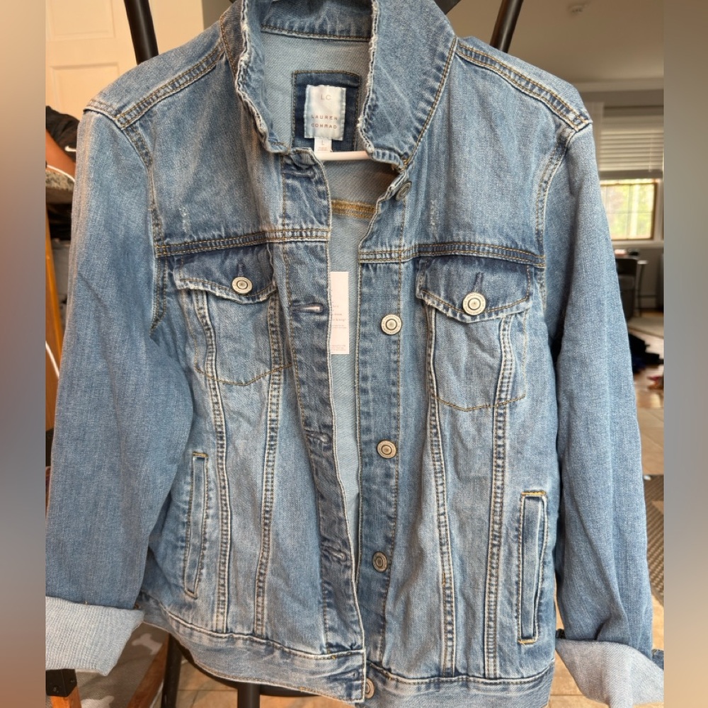 NWT LC Lauren Conrad Light Blue Jean Jacket